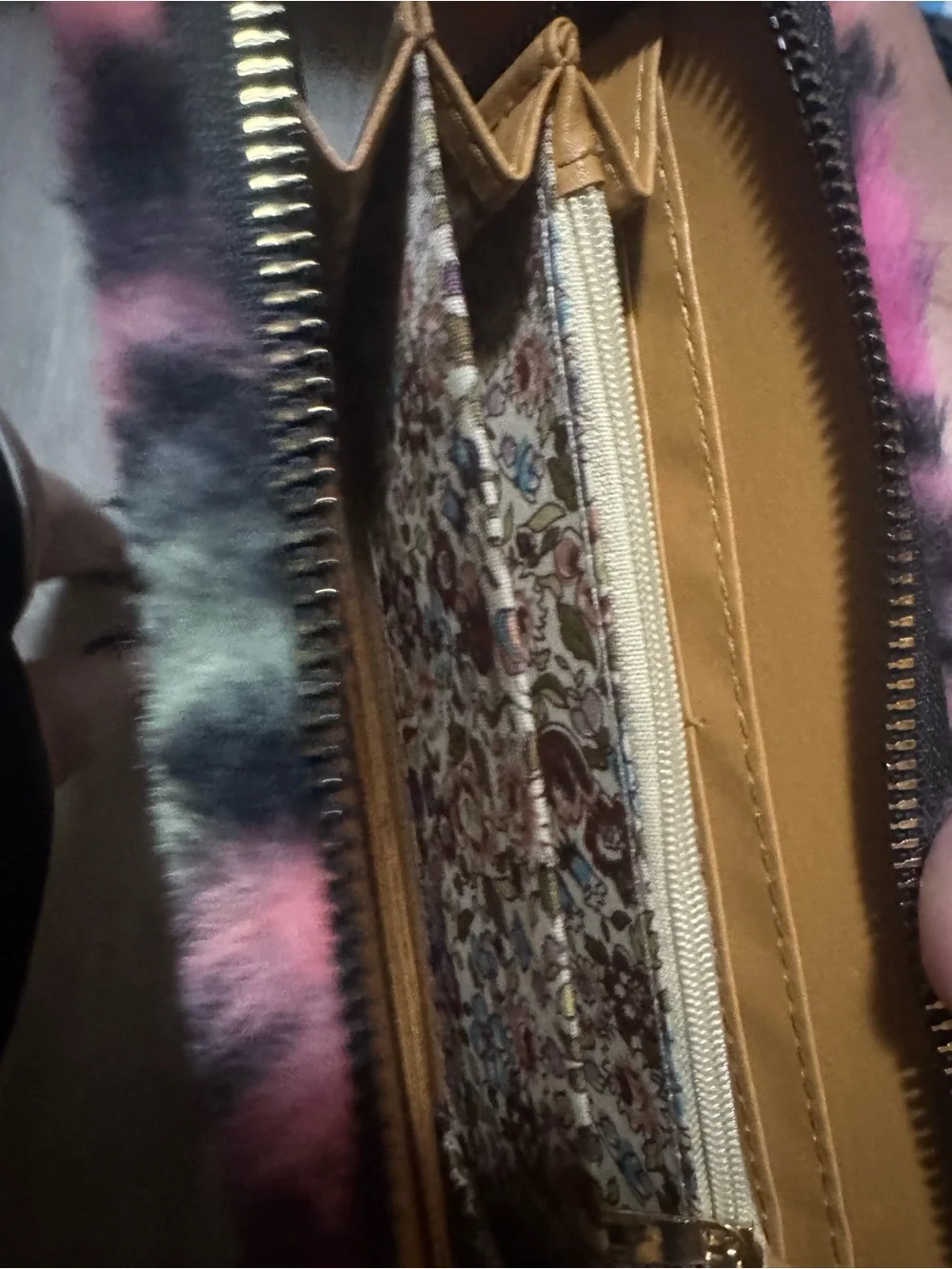 Faux Fur Multicolor Leopard Clutch - Women Accessories